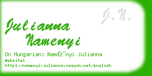 julianna namenyi business card